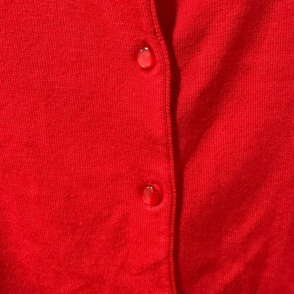 Cable & Gauge Vibrant Red Women's Cardigan, size L - Picture 7 of 7